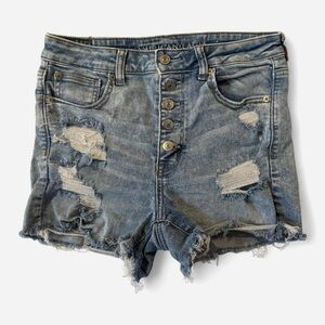 American Eagle Blue Distressed Jean Shorts
